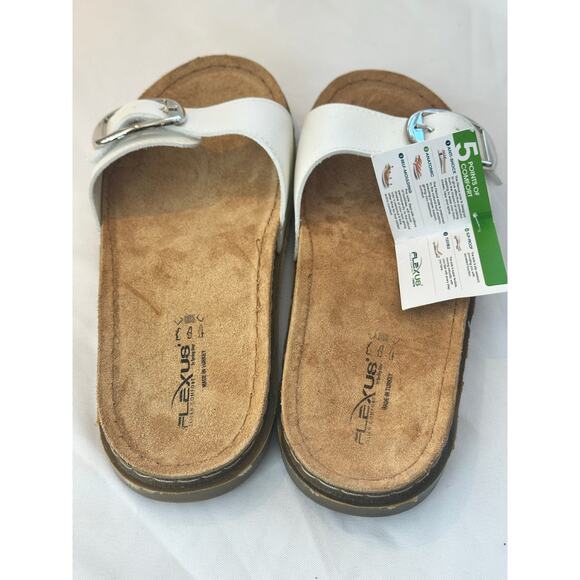 FLEXUS BARONCA SLIDE SANDAL SIZE US 9 / EU 40 WHITE NWT - Picture 2 of 4